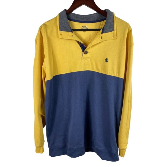 Izod Saltwater 1/4 Zip Sweatshirt Pullover Shirt Mens L Colorblock Rugby Sailing - Picture 3 of 6